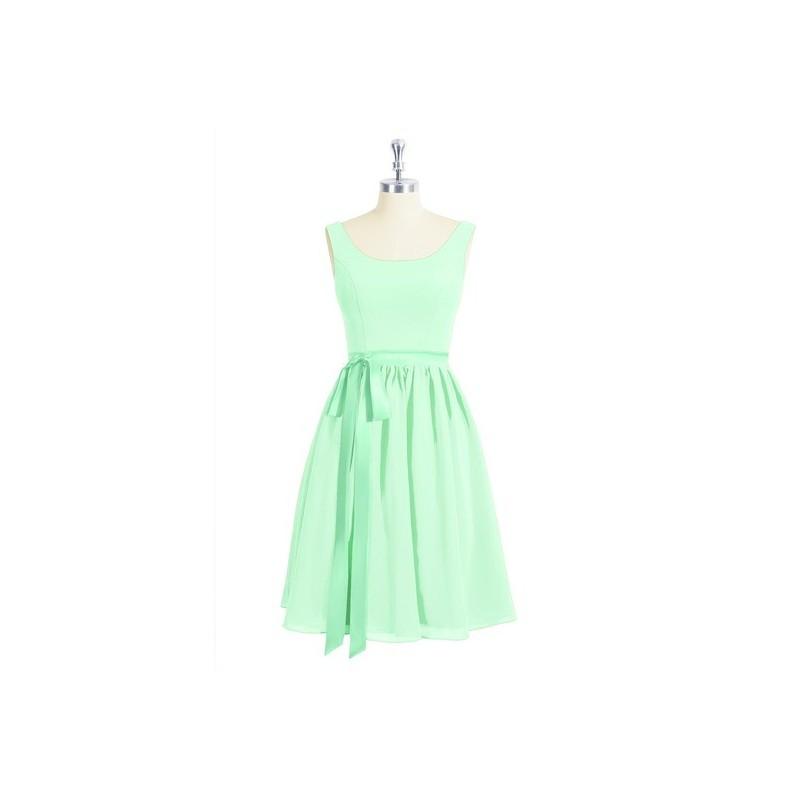 Mariage - Mint_green Azazie Mila - Knee Length Scoop Scoop Chiffon And Charmeuse Dress - Simple Bridesmaid Dresses & Easy Wedding Dresses