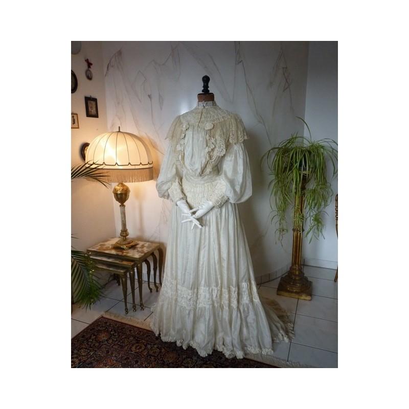 زفاف - Wedding Dress, Victorian Dress, antique gown, dress, antikes Kleid, Bridal Gown, ca. 1899 - Hand-made Beautiful Dresses
