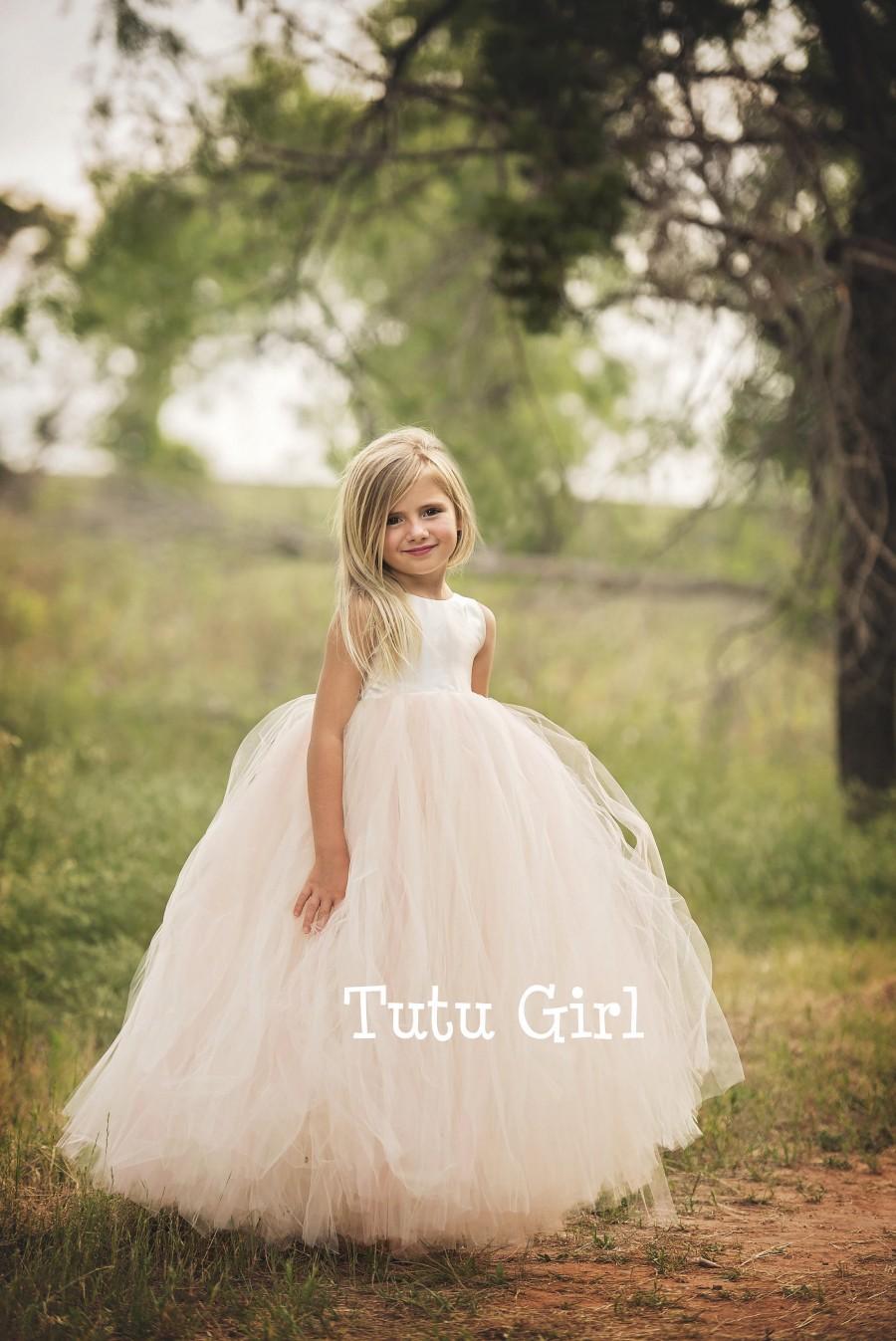 Wedding - Flower Girl Dresses, Tulle Flower Girl Dress Blush, Blush Tutu Dress