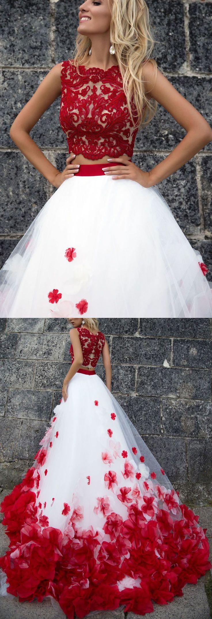Mariage - Applique White Wedding Dresses Light Long Bateau Sleeveless Zipper Dresses WF02G58-1037