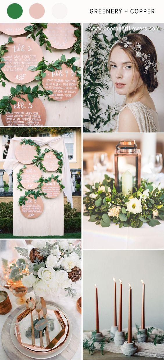 Hochzeit - Top 8 Greenery Wedding Color Palette Ideas For 2018
