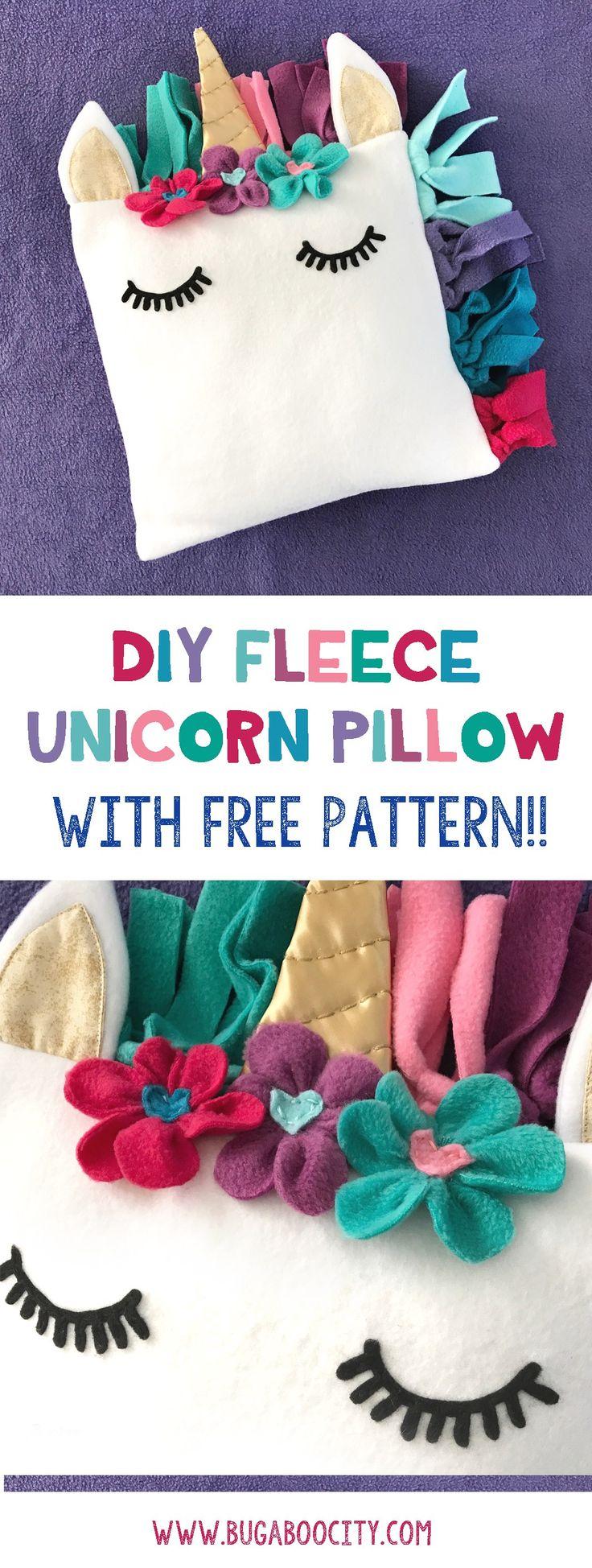 Свадьба - DIY Fleece Unicorn Pillow With Free Pattern
