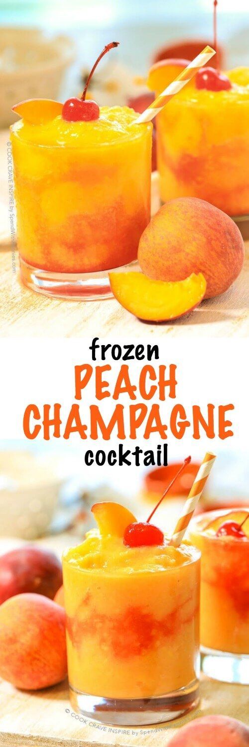 زفاف - Frozen Peach Champagne Cocktail