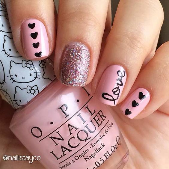 زفاف - 40 Cute Pink Nails Design For Valentines