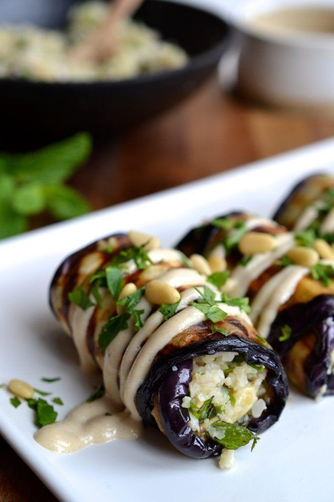 Hochzeit - Herby Couscous Stuffed Eggplant Rolls