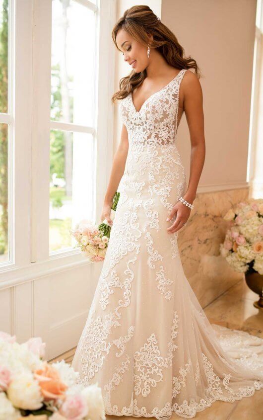 زفاف - Lace Wedding Dress With Sheer Cutouts