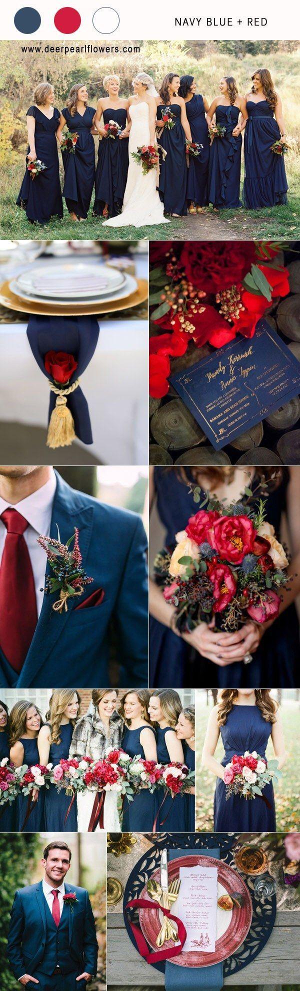 Mariage - Top 10 Navy Blue Wedding Color Combo Ideas For 2018