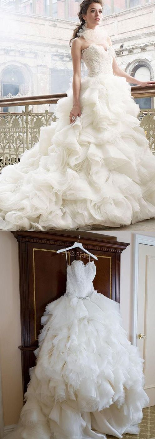 Свадьба - Sweep Train Wedding Dress Long White Dresses With Zipper Lace Sweetheart Luscious Wedding Dresses WF02G54-871