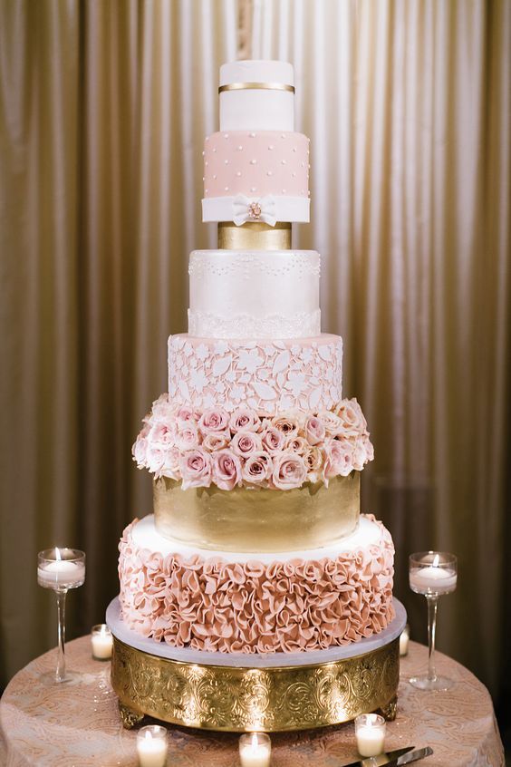 زفاف - Pasteles Para 15 Años Color Oro Rosa