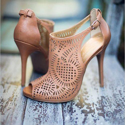 Mariage - Peep Toe Stiletto Heel Dress Sandals