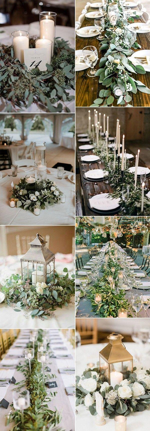 Wedding - Top 15 White And Greenery Wedding Centerpieces For 2018