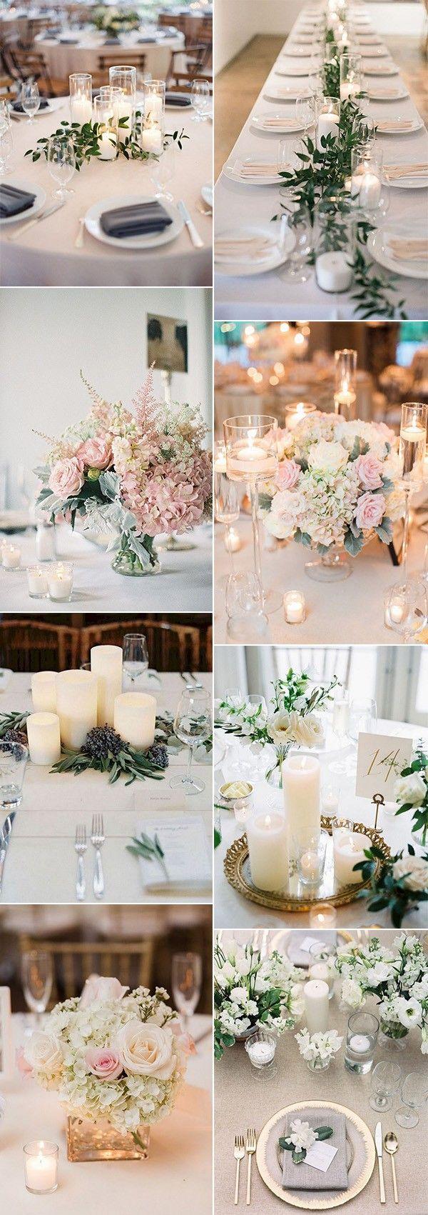 Свадьба - 20 Elegant Wedding Centerpieces With Candles For 2018 Trends