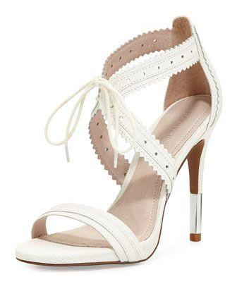 Hochzeit - Shanna Crisscross Leather Sandal, Cream