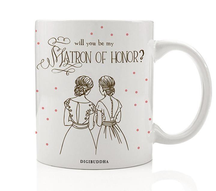 Wedding - Pink Polka Dot Will You Be My Matron Of Honor Mug