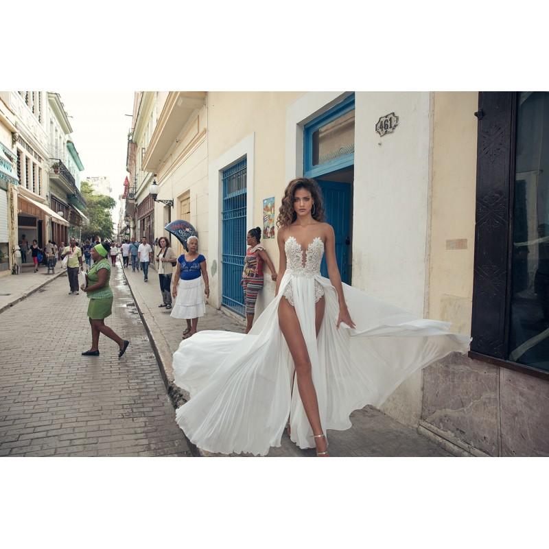 زفاف - Julie Vino Fall/Winter 2018 1501 Sweep Train Sweet White Aline Sweetheart Sleeveless Beading Chiffon Beach Bridal Gown - Charming Wedding Party Dresses