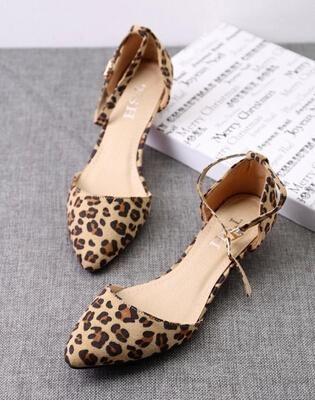 Wedding - Velvet Leopard Print Low Heels
