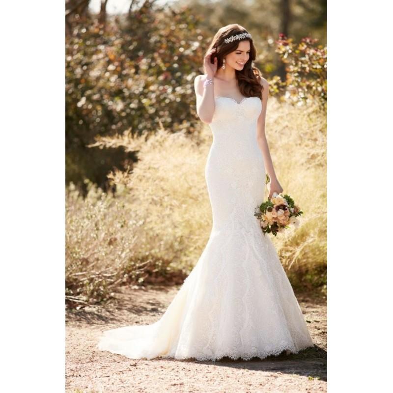 Свадьба - Style D2224 by Essense of Australia - Chapel Length Sweetheart Sleeveless Floor length Fit-n-flare LaceSatin Dress - 2018 Unique Wedding Shop