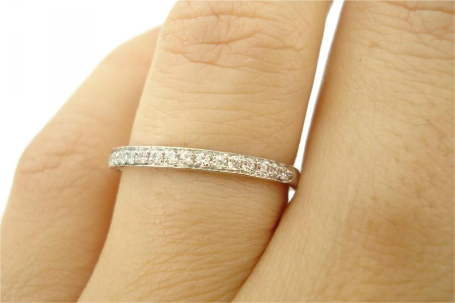 Mariage - Half Eternity Diamond Ring, Engagement Ring, Diamond Wedding Ring, Matching Band, Stackable Diamond Ring, 14K Diamond Ring, Free Shipping
