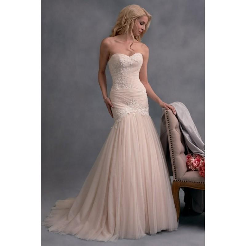 زفاف - Style 2592 by Alfred Angelo Signature Collection - Sweetheart LaceNet Chapel Length Sleeveless Mermaid Floor length Dress - 2018 Unique Wedding Shop