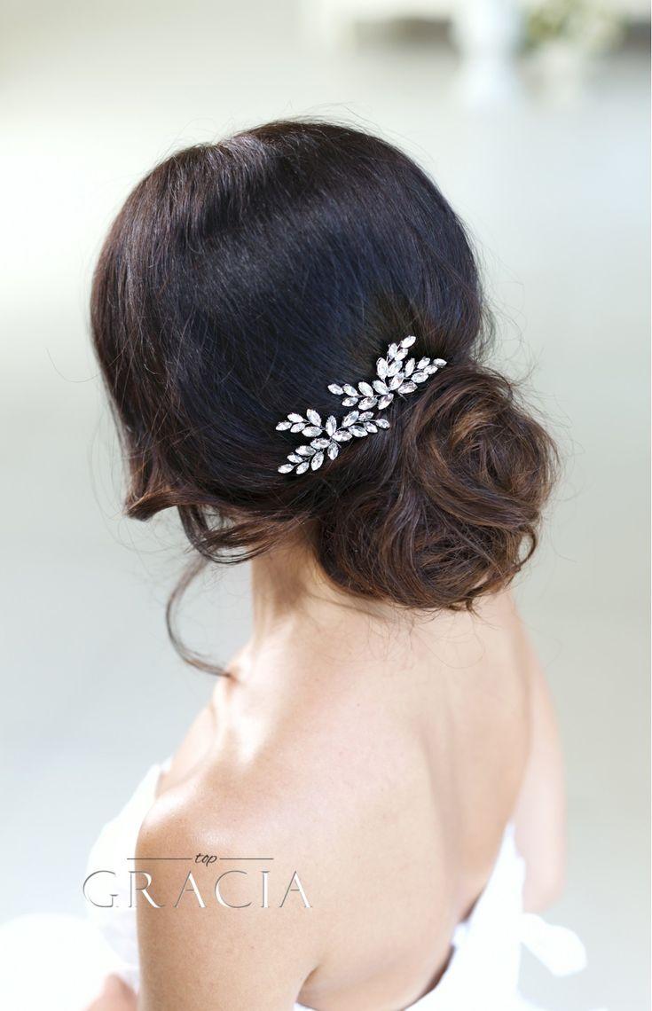 Mariage - HERMIONE Crystal Bridal Hair Pins Wedding Rhinestone Hair Jewelry Hairpins