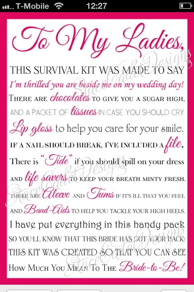 Hochzeit - Bridesmaids Gift Ideas