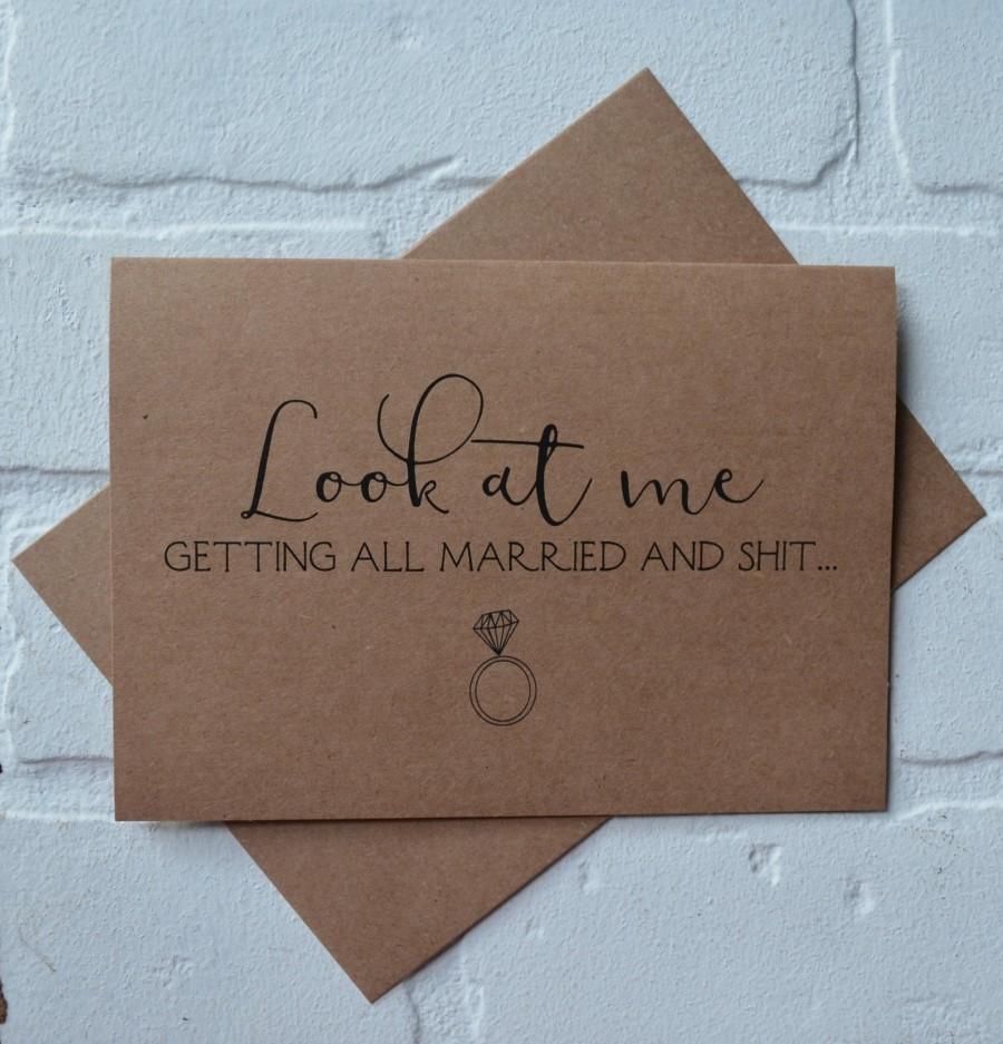 Mariage - LOOK AT ME getting all married and sh*t bridesmaid Card funny bridal party cards maid of honor funny bridesmaid proposal cards wedding cards
