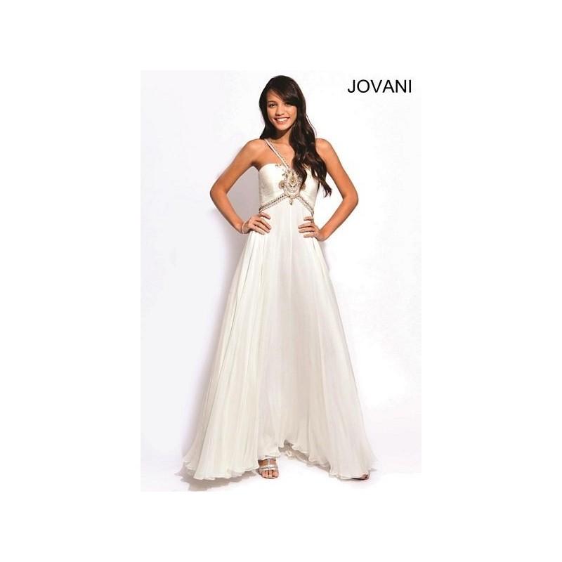 Hochzeit - Jovani 78226 Beaded Ruched Chiffon Gown - Brand Prom Dresses