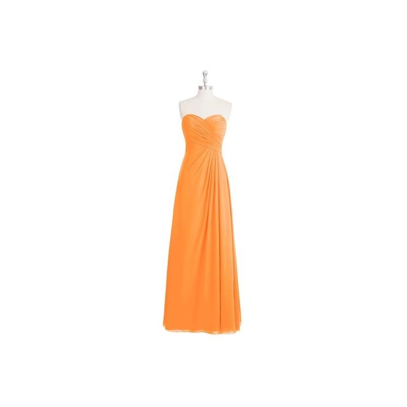 زفاف - Tangerine Azazie Arabella - Sweetheart Floor Length Chiffon Back Zip Dress - Charming Bridesmaids Store