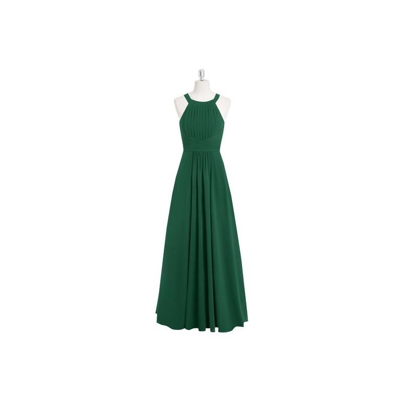 زفاف - Dark_green Azazie Winona - Halter Floor Length Keyhole Chiffon Dress - Charming Bridesmaids Store