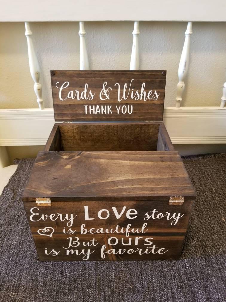 Wedding - Custom Rustic Reclaimed Wood Wedding Card Box with FREE personalization