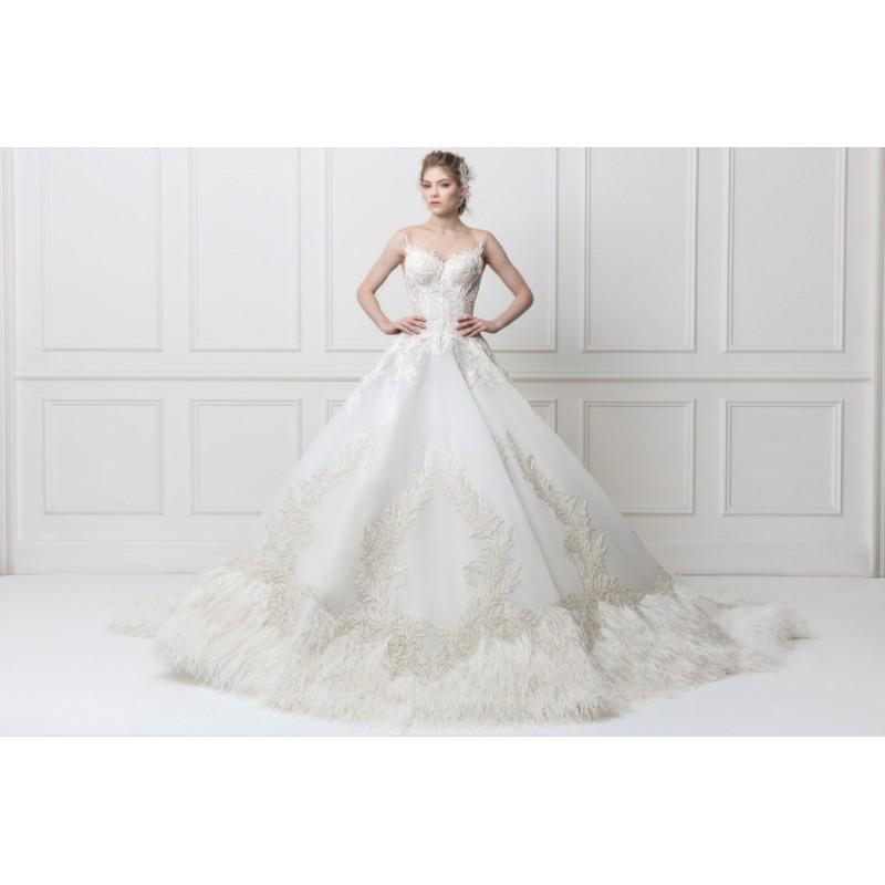 Mariage - Maison Yeya 2017 Sweet Royal Train Ivory Ball Gown Sleeveless Illusion Winter Zipper Up Organza Embroidery Bridal Dress - 2018 Unique Wedding Shop