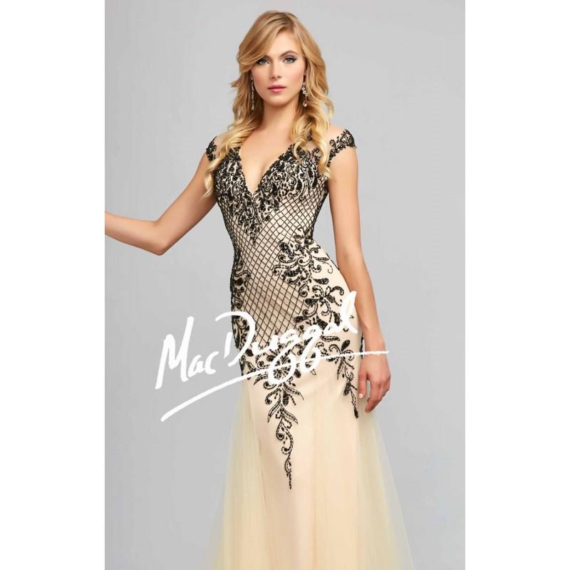 Wedding - Beaded V Neckline Tulle Gown by Mac Duggal Couture 82119D - Bonny Evening Dresses Online 