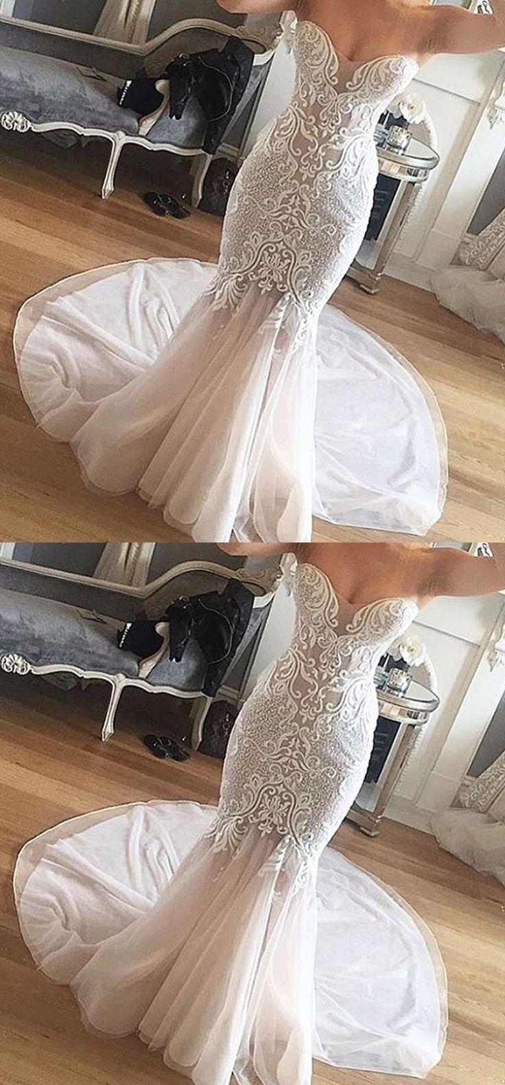Mariage - Mermaid Sweetheart Court Train Beading Wedding Dress With Lace