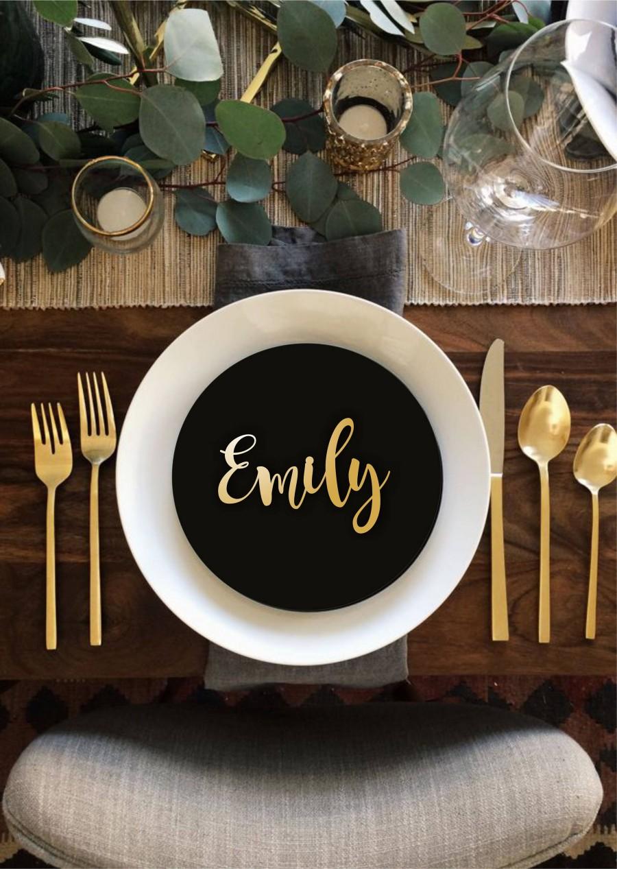 Свадьба - Sale Place Name  Gold Place Name Wooden Wedding Place Name Wedding Place Setting-Please Enter your phone number in the "NOTE to the seller"