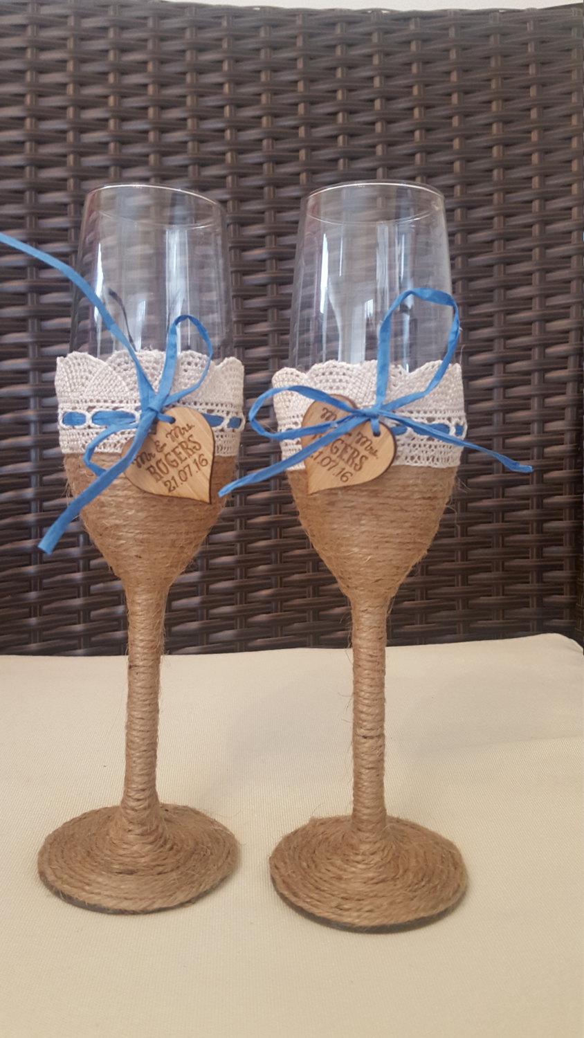 Wedding - Set of 2, Mr. Mrs. Wedding Toasting Flutes, Wedding Champagne Glasses, Wedding Champagne Flutes, Custom Personalized Champagne Glass #N4