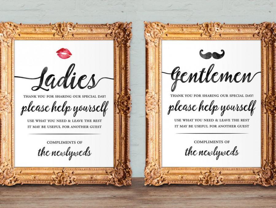 Wedding Bathroom Basket Sign Free Printable