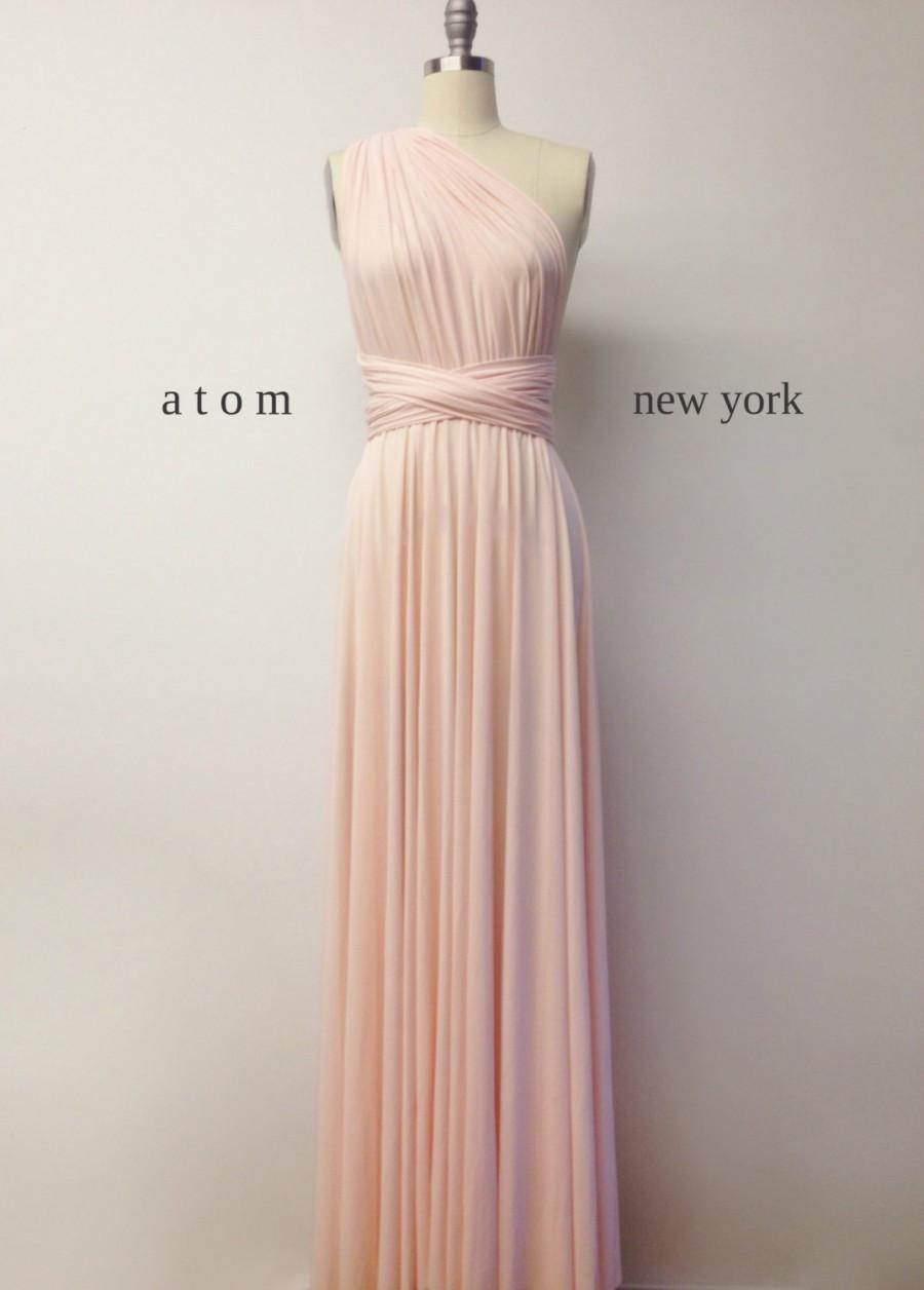 Mariage - Blush Pink LONG Floor Length Ball Gown Maxi Infinity Dress Convertible Formal Multiway Wrap Evening Dress Bridesmaid Dress Weddings Prom