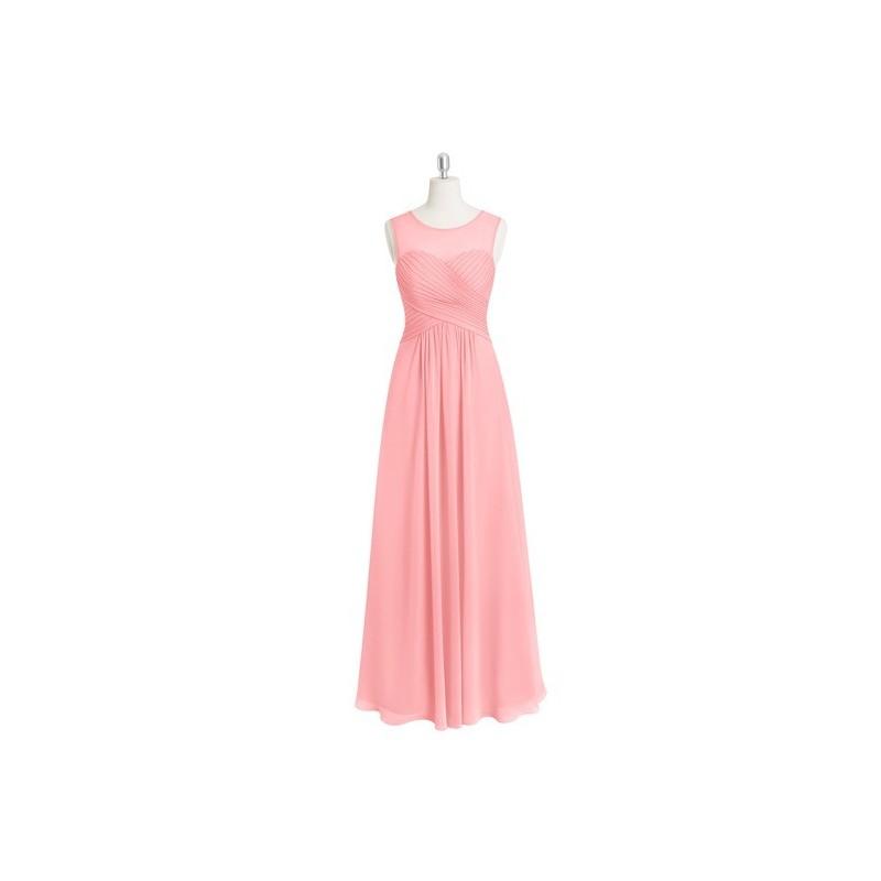 Mariage - Flamingo Azazie Gigi - Floor Length Illusion Scoop Chiffon Dress - Charming Bridesmaids Store