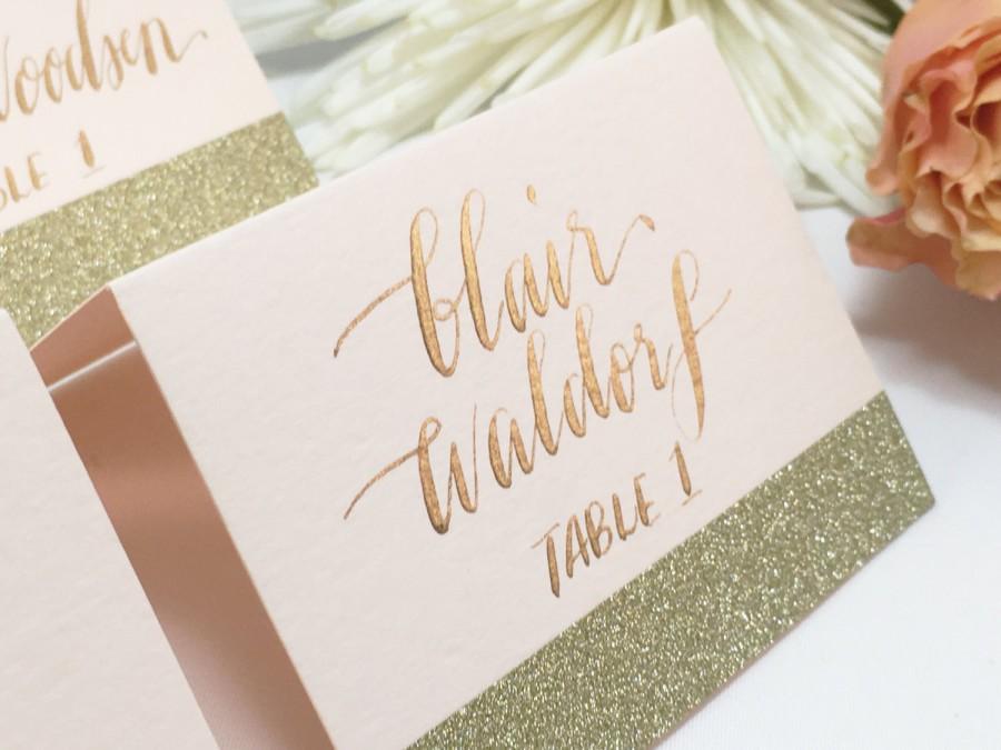 gold wedding place cards