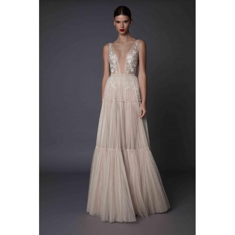 Свадьба - Muse by Berta Fall/Winter 2017 ANNABEL Aline Sweep Train Sleeveless Sexy Illusion Blush Tulle Embroidery Bridal Gown - Rich Your Wedding Day
