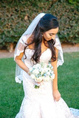 زفاف - PEACE - Fingertip Length Wedding Veil With French Lace Trim