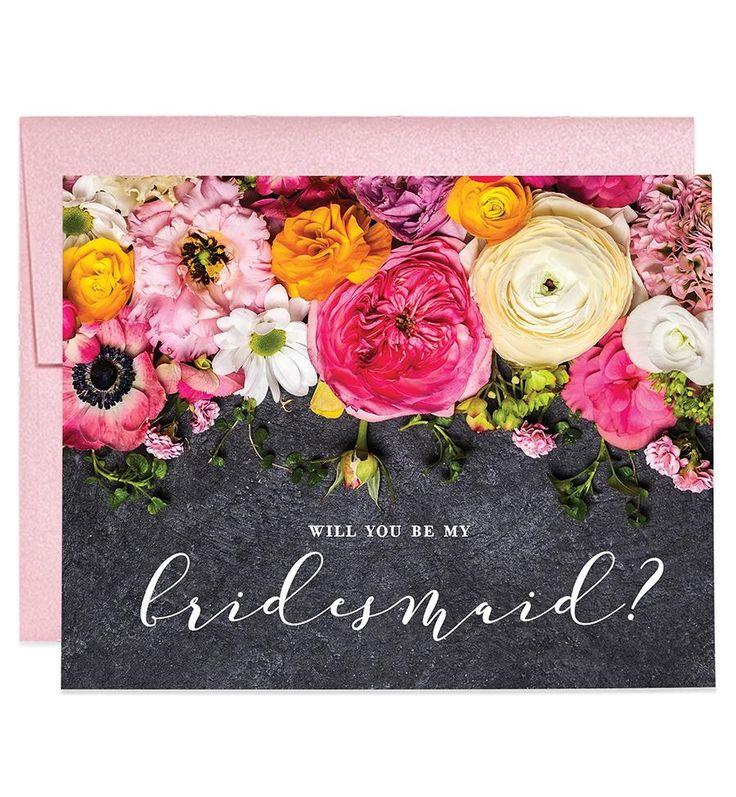 Hochzeit - Rustic Floral Will You Be My Bridesmaid? Card 
