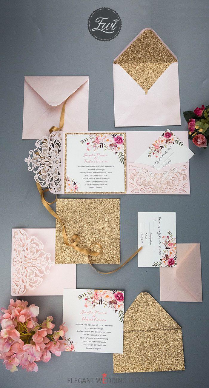 Mariage - Wedding Ideas: Silver & Gold Invitations From Elegant Weddding Invites