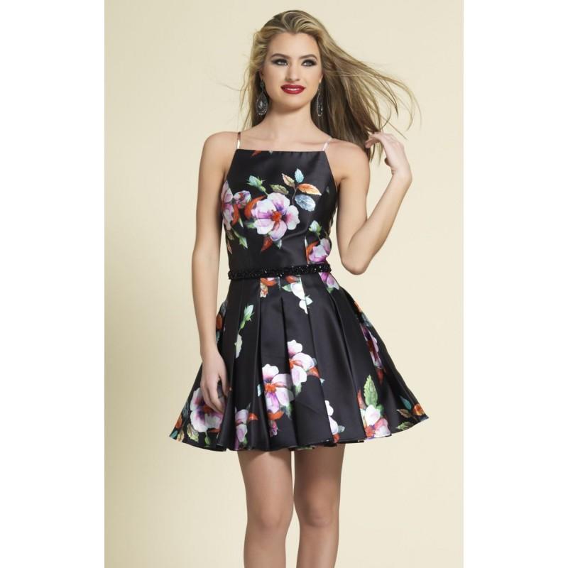 Wedding - Print Floral Printed Pleated Dress by Dave and Johnny - Color Your Classy Wardrobe