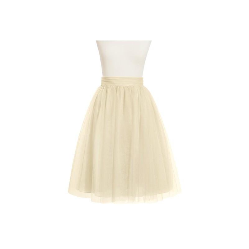 Hochzeit - Champagne Azazie Sylvie - Tulle Knee Length Dress - Simple Bridesmaid Dresses & Easy Wedding Dresses