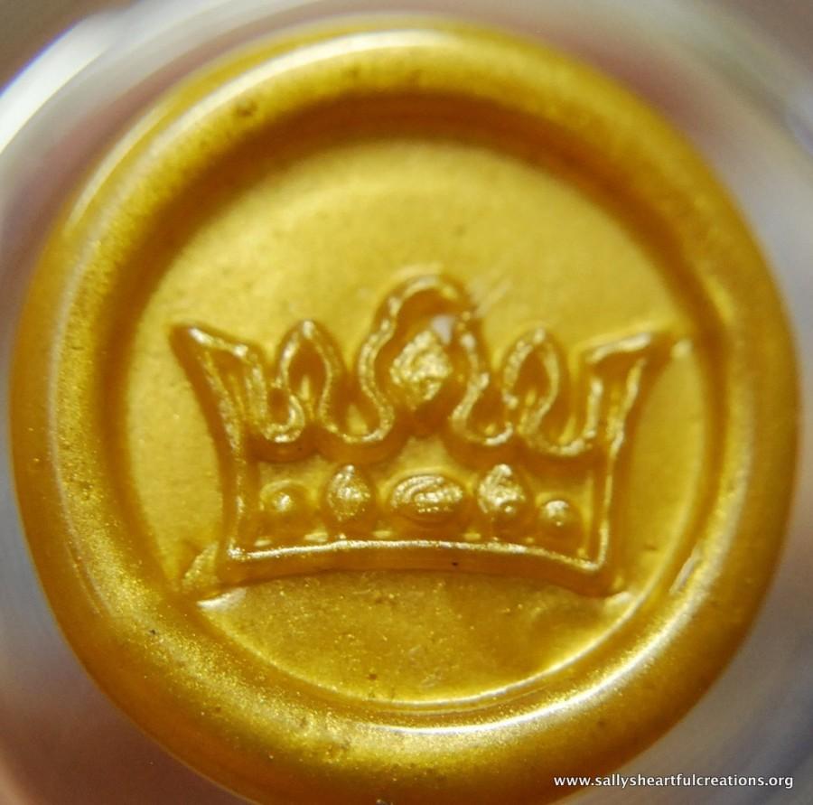 Wedding - Crown Peel and Stick Faux Wax Seals