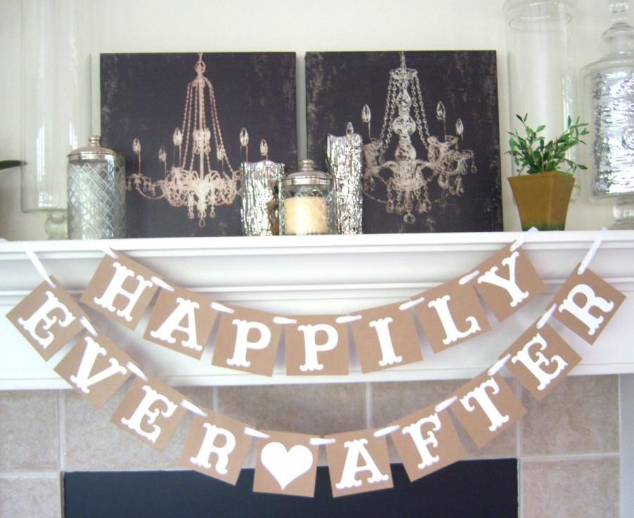 Mariage - Happily Ever After Banner - Wedding Banner Photo Prop - Wedding Sign - Wedding Decoration- Rustic Banner- Wedding signage- Wedding banners