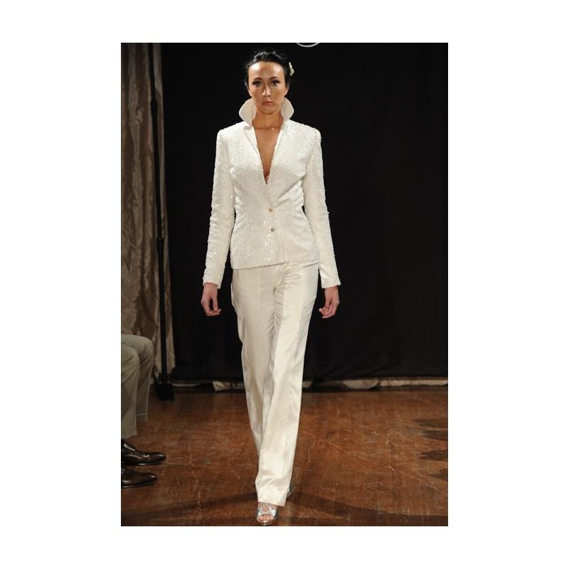 زفاف - Sarah Jassir - Spring 2013 - Remy Silk Pants and Beaded Long Sleeve Jacket - Stunning Cheap Wedding Dresses