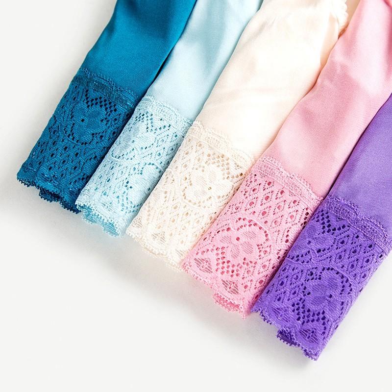 زفاف - Sexy Seamless Plus Size High Waisted Mulberry Silk One Color Lace Silk Underpant - Lafannie Fashion Shop
