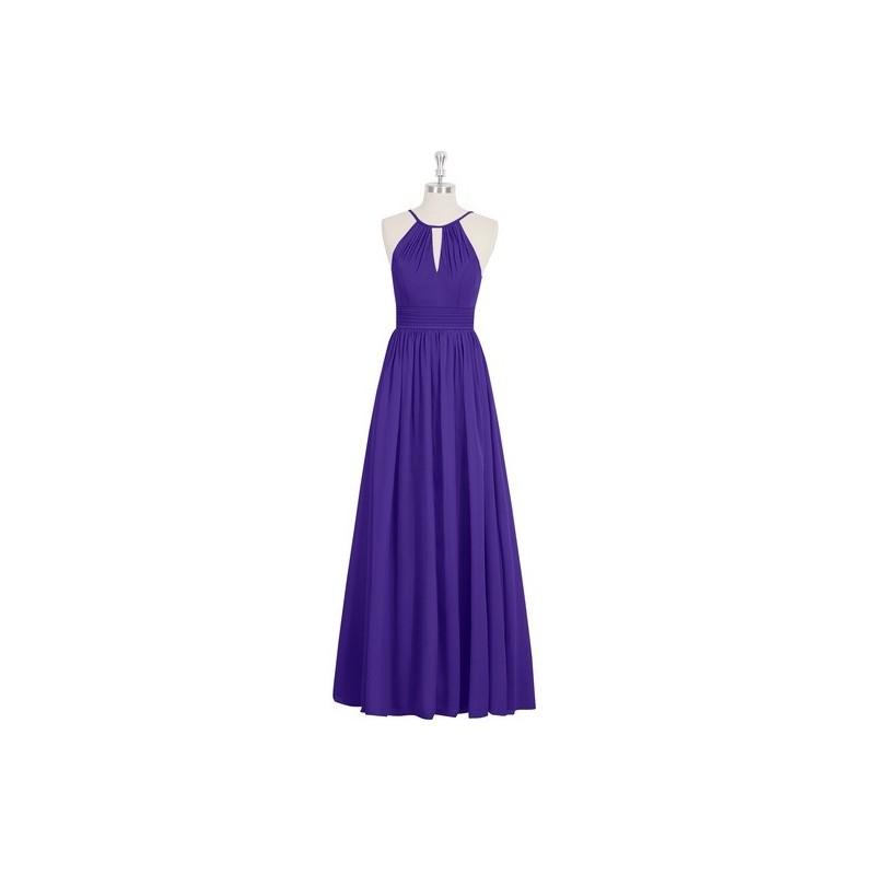زفاف - Regency Azazie Cherish - Halter Chiffon Floor Length Keyhole Dress - Charming Bridesmaids Store